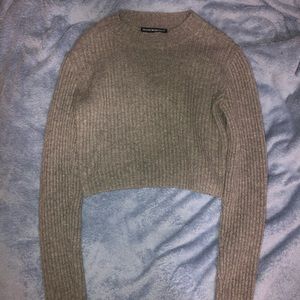 Brandy Melville Grey Cropped Sweater